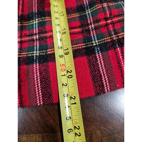 Talbots Red Tartan Plaid Holiday Skirt Wool Blend Classic Preppy Size 8 - Picture 9 of 9